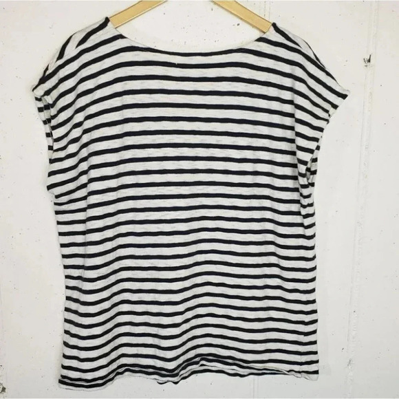 Liz Claiborne 1X Plus-size short sleeve blue/white nautical top - Picture 4 of 4